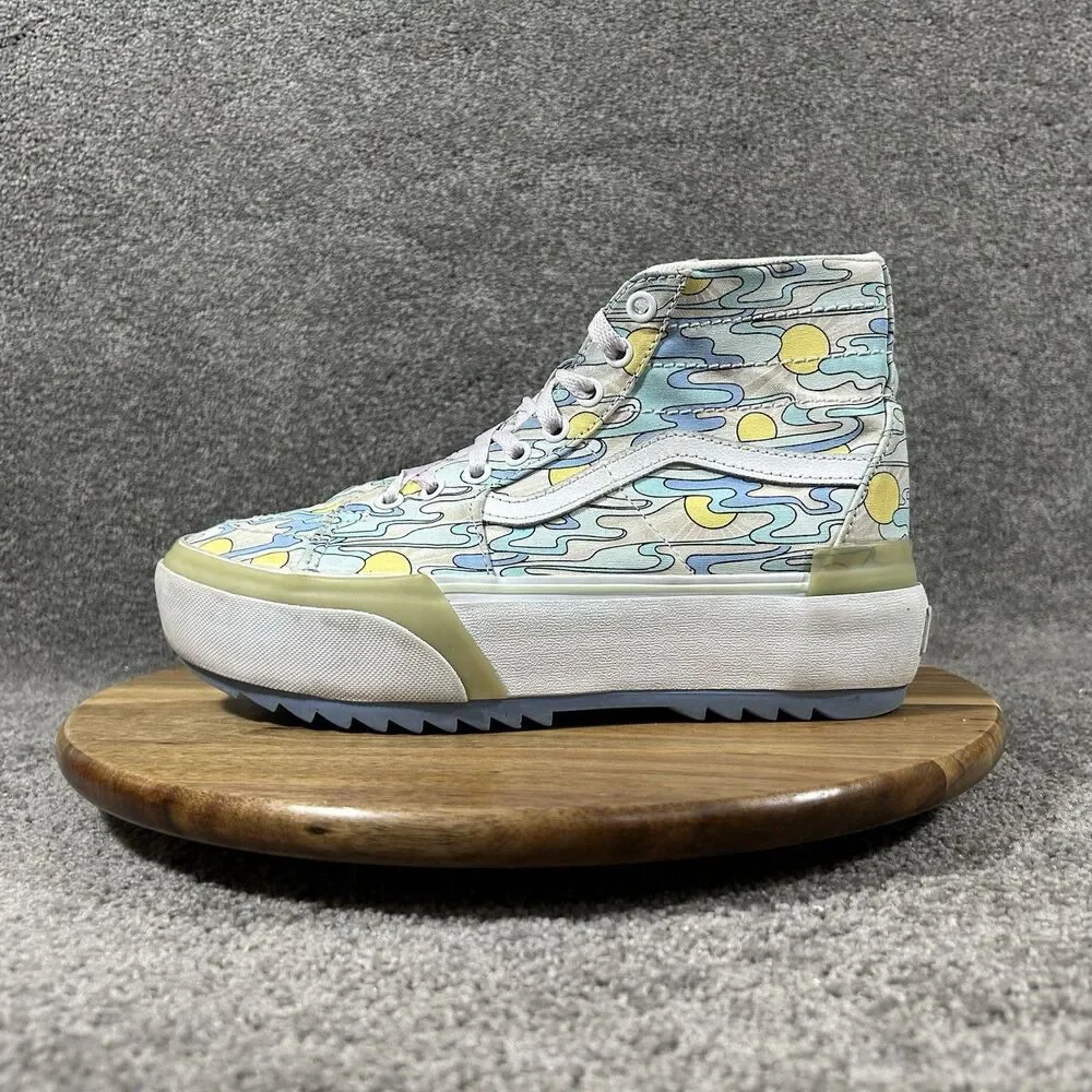 Vans Sk8-Hi Tapered Stacked Women’s Size 8.5 UV Ink Sunwaves Platform Shoes Used